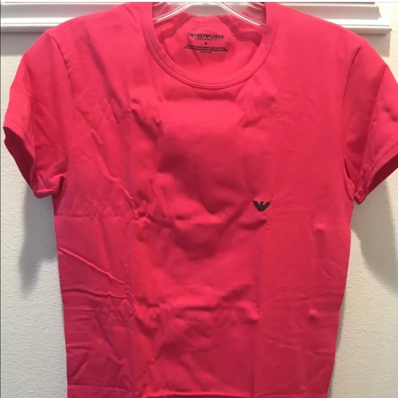 EMPORIO ARMANI EAGLE Red S/S Crew Neck T Shirt L - Picture 2 of 9